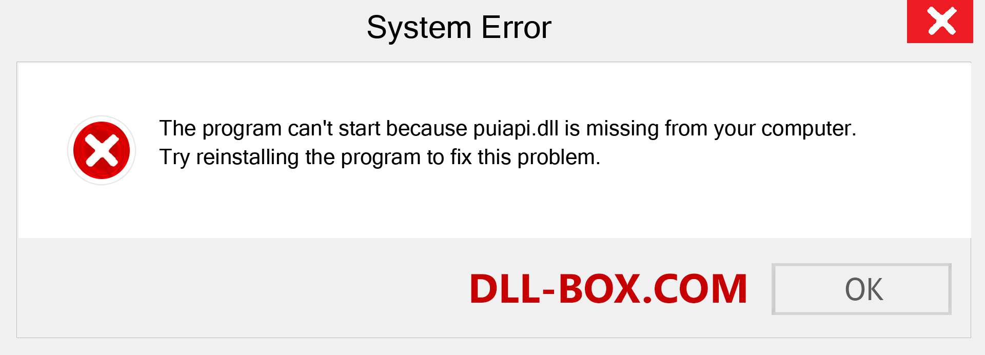  puiapi.dll file is missing?. Download for Windows 7, 8, 10 - Fix  puiapi dll Missing Error on Windows, photos, images